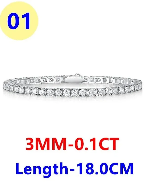 Full Moissanite Tennis Bracelet 925 Sterling Silver