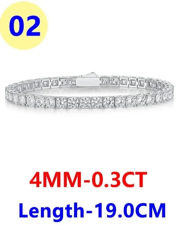 Full Moissanite Tennis Bracelet 925 Sterling Silver