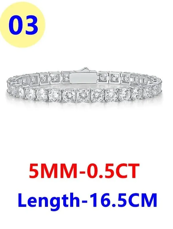 Full Moissanite Tennis Bracelet 925 Sterling Silver