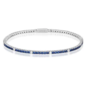 Georgini Milestone Sapphire Nano & White Cz 2mm Tennis Bracelet