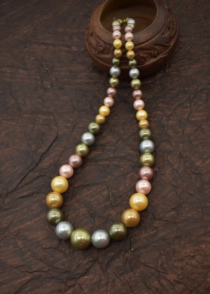 GLITTERING MULTI COLOUR PEARL NECKLACE