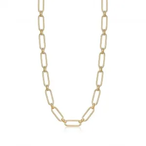 Gold Cable Connect Chunky Chain Necklace N046-02G