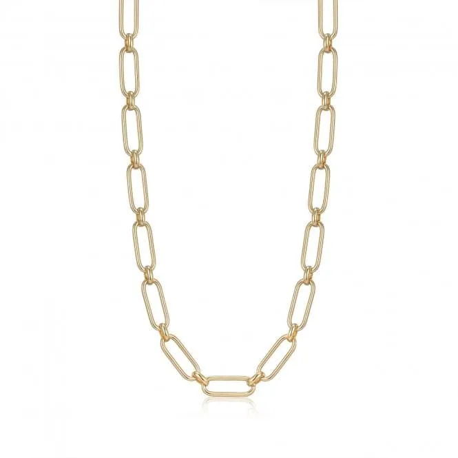 Gold Cable Connect Chunky Chain Necklace N046-02G