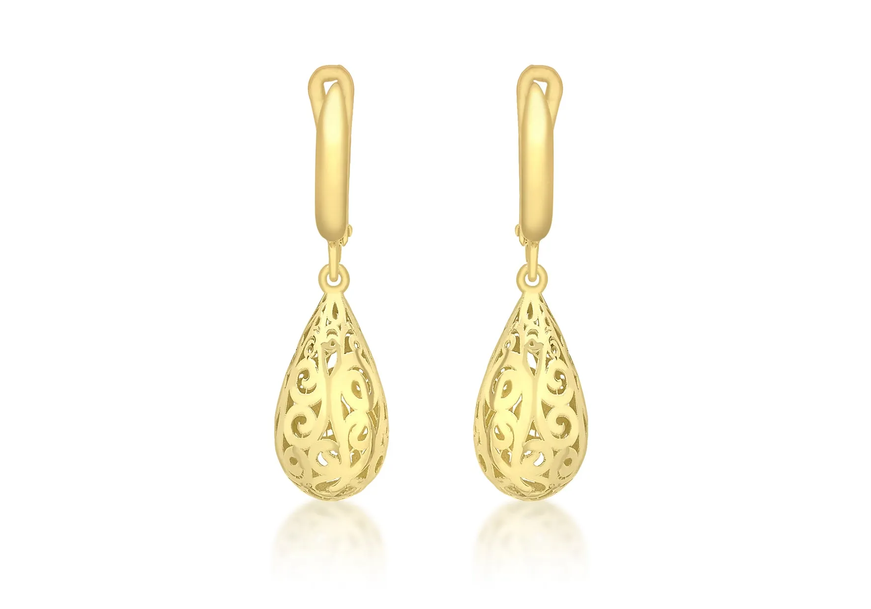 Gold cut-out drop earrings 36857