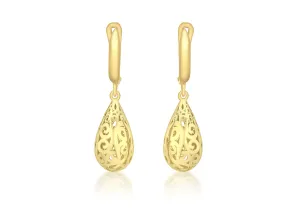 Gold cut-out drop earrings 36857