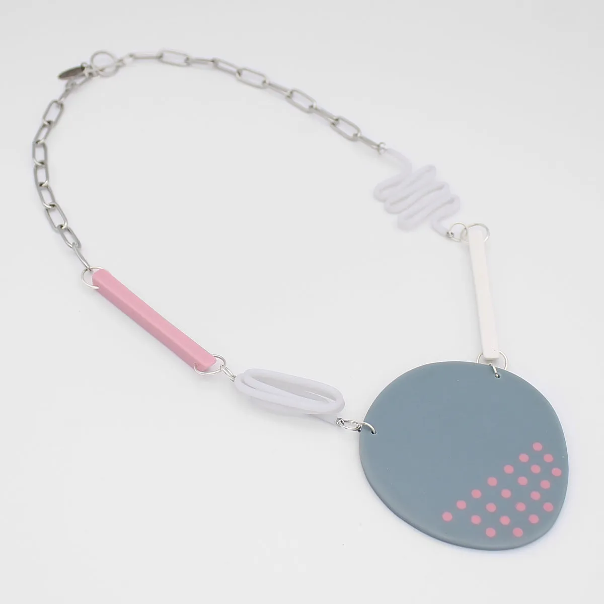 Grey and Pink Arden Statement Necklace