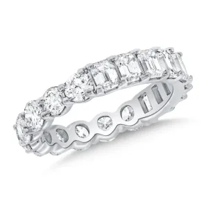 Half/Half Round and Emerald Cut Lab Diamond Eternity Ring