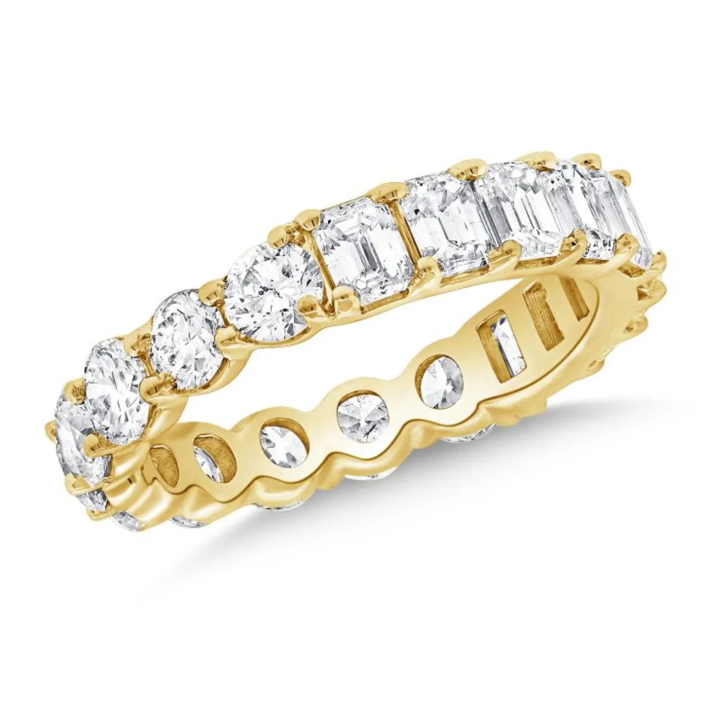 Half/Half Round and Emerald Cut Lab Diamond Eternity Ring