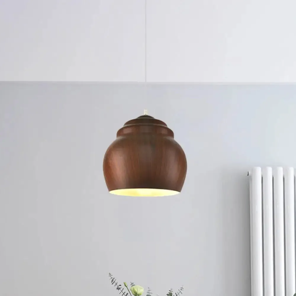 Hanging Ceiling Light: Loft Pendant Lamp with Coffee-Colored Pottery Cup Aluminum Shade