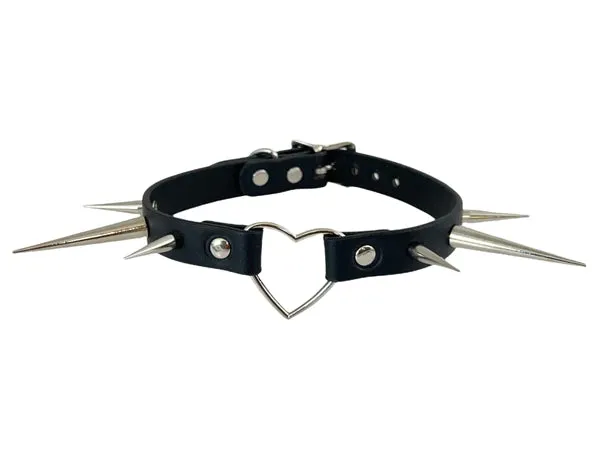 Heart Wide Choker Pin Spike