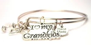 I Love My Grandkids Expandable Bangle Bracelet Set