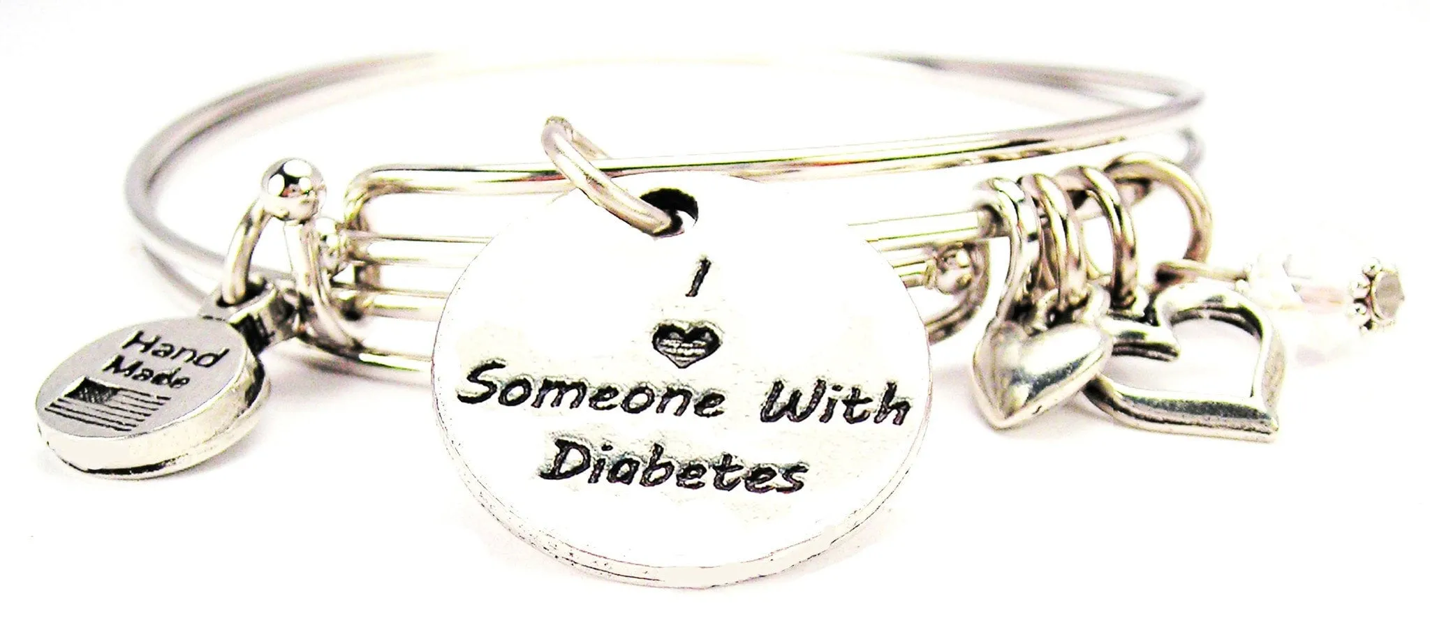 I Love Someone With Diabetes Expandable Bangle Bracelet Set