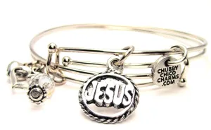 Jesus Braided Circle Expandable Bangle Bracelet Set