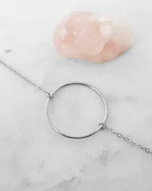 Large Circle Necklace  - Sterling Silver