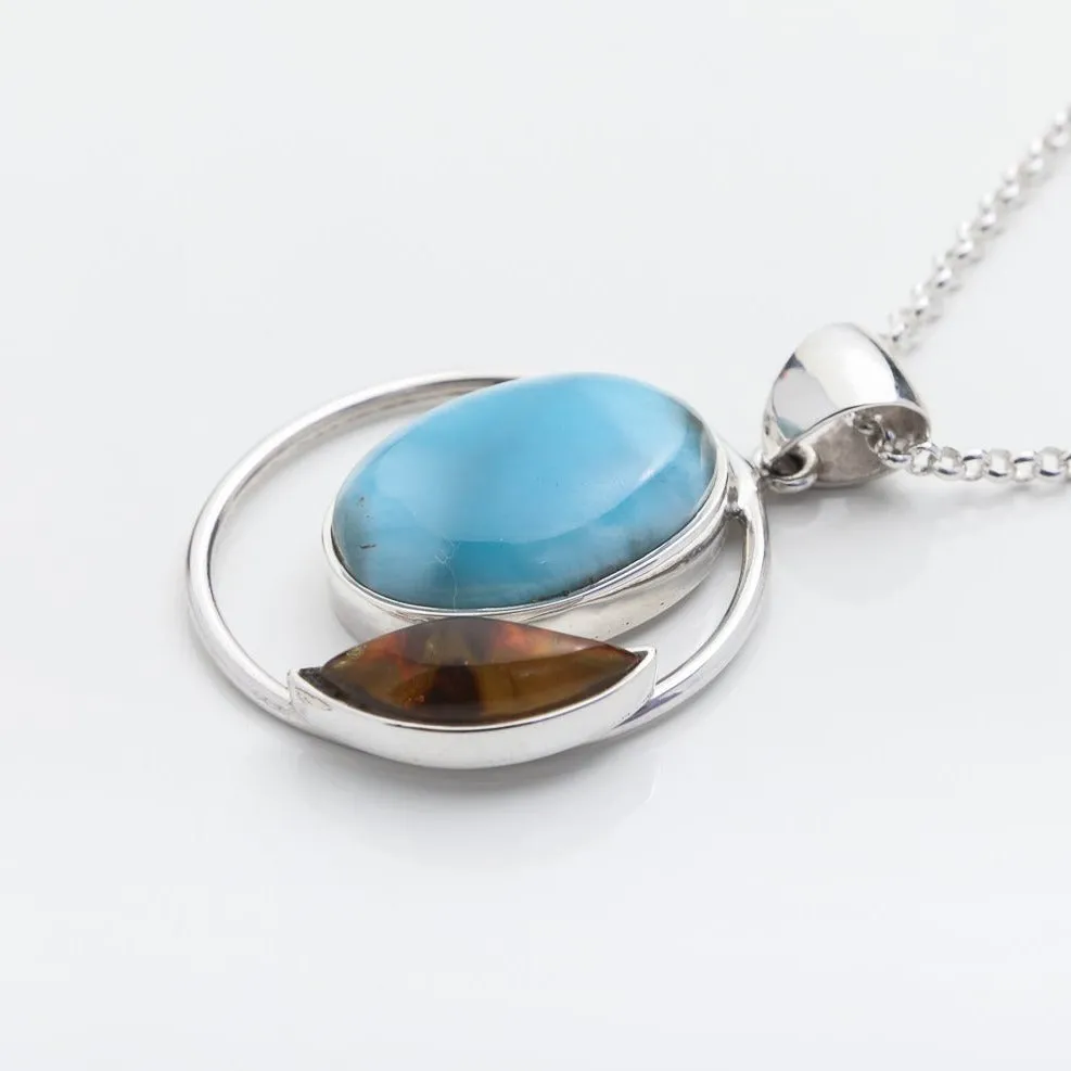 Larimar Amber Pendant Islea II