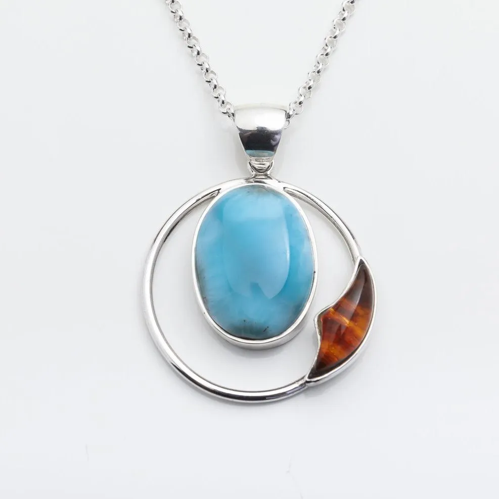 Larimar Amber Pendant Islea II