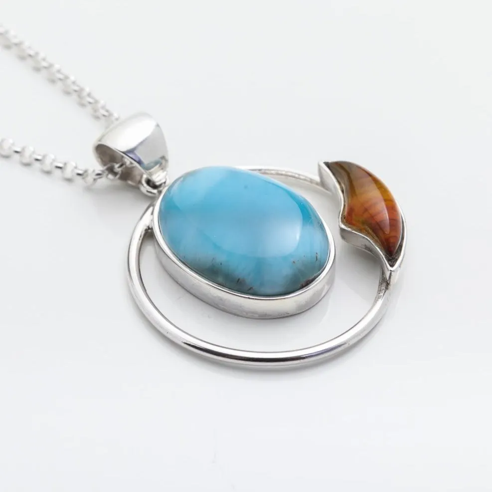 Larimar Amber Pendant Islea II