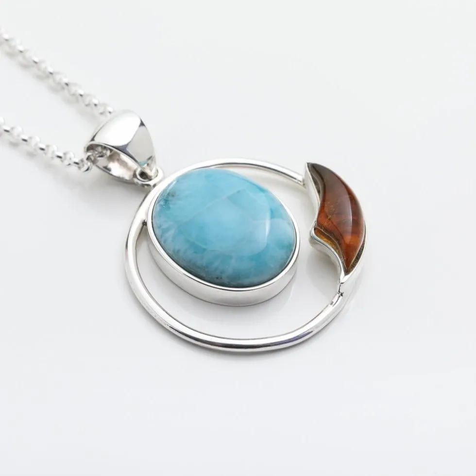 Larimar Amber Pendant Islea III