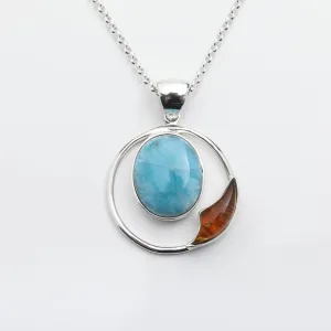 Larimar Amber Pendant Islea III