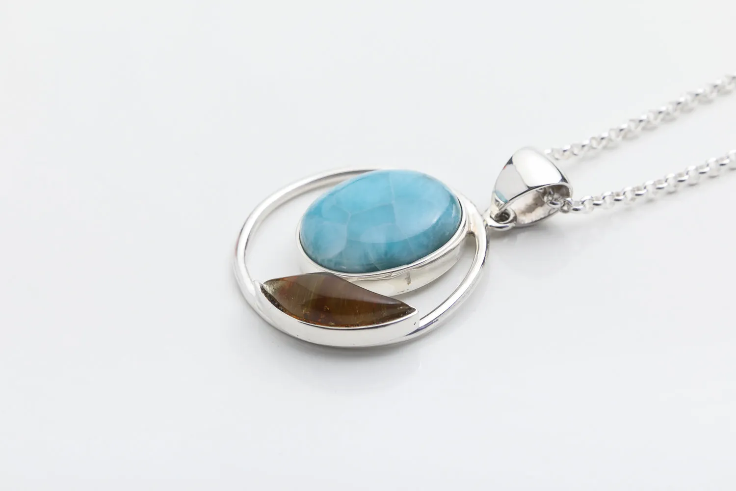 Larimar Amber Pendant Islea III