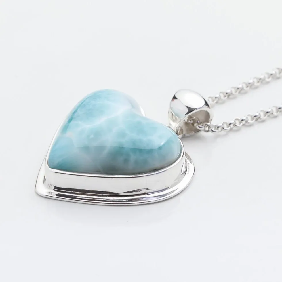 Larimar Heart Pendant Estela