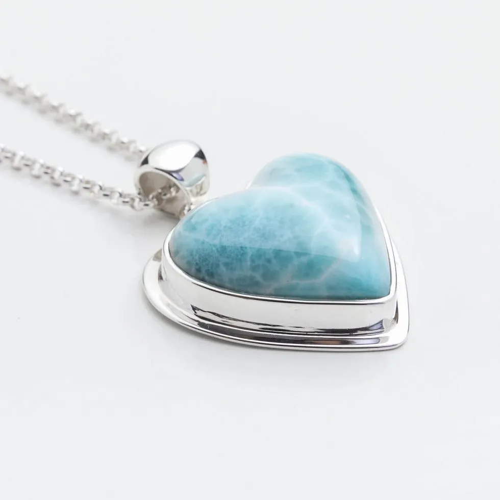 Larimar Heart Pendant Estela