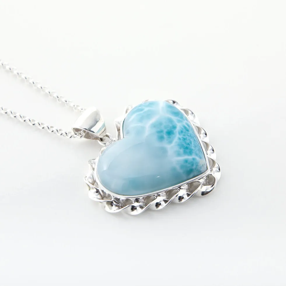 Larimar Heart Pendant Tate