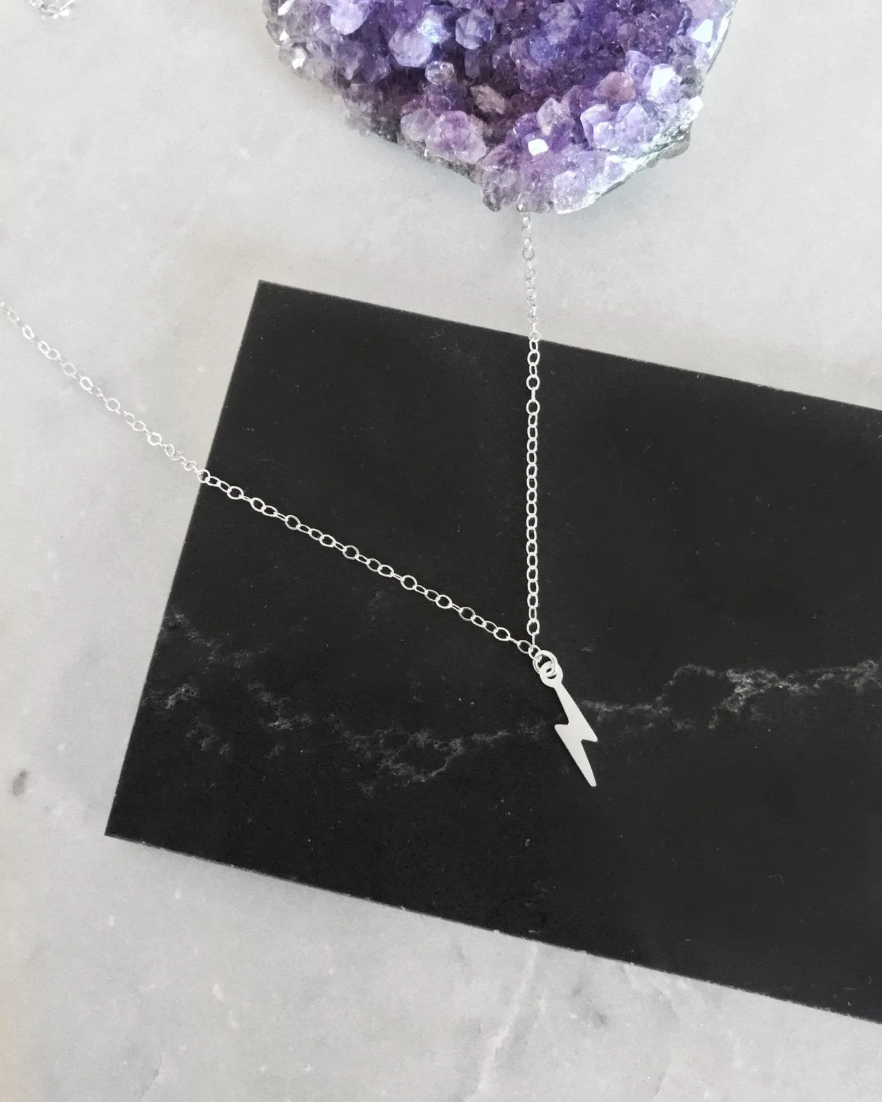 Lightning Bolt Necklace  - Sterling Silver