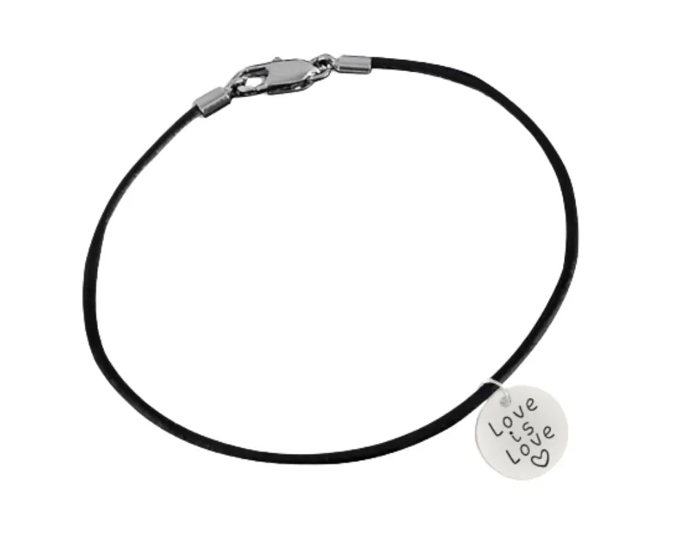 Love Is Love Black Cord Bracelets