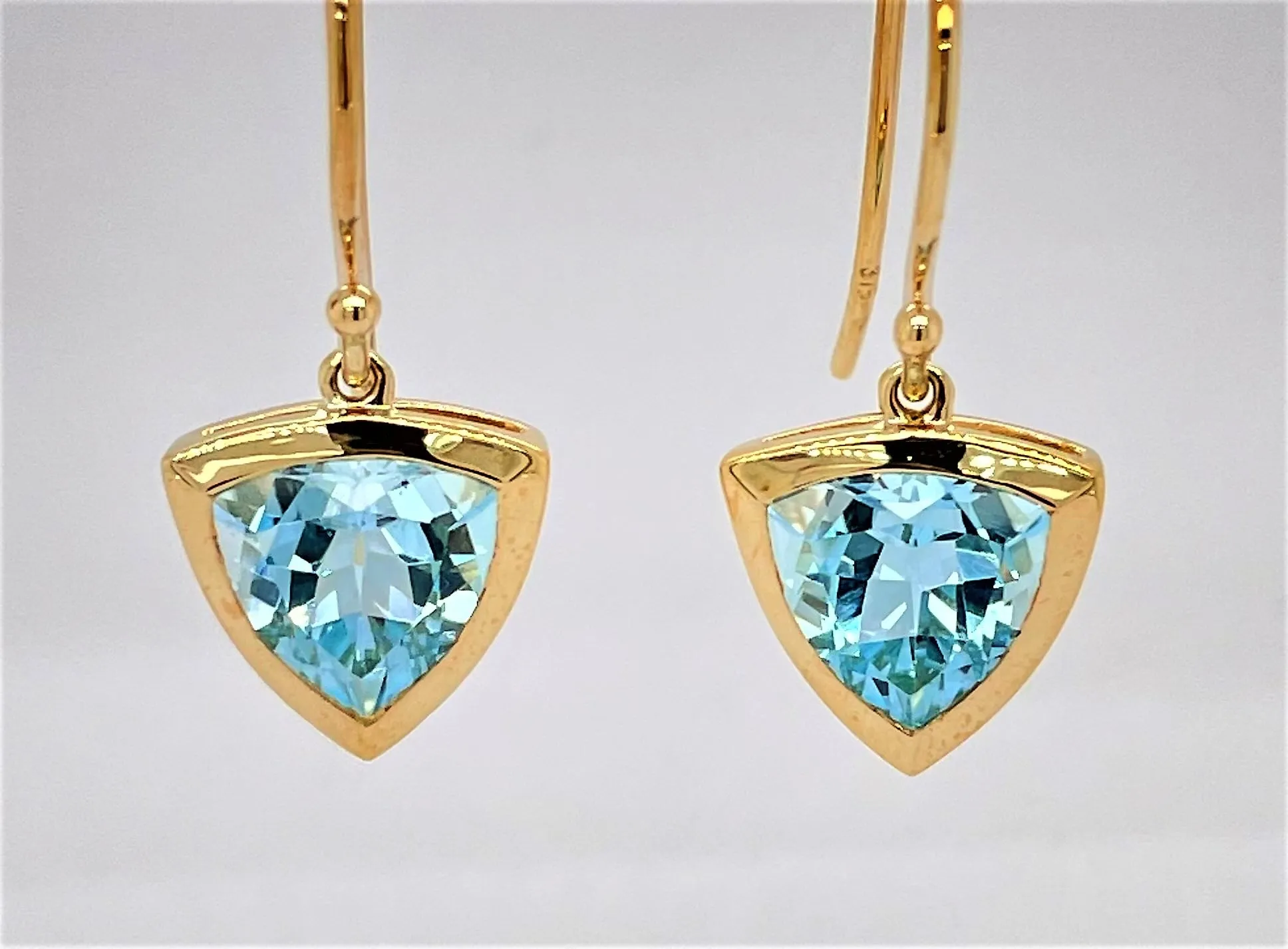 Mark McAskill Yellow Gold and Blue Topaz Earrings