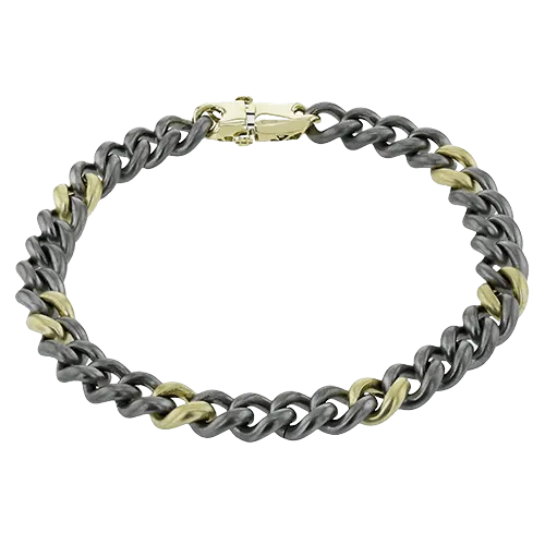 Men's Titanium Bracelet In 14k Gold