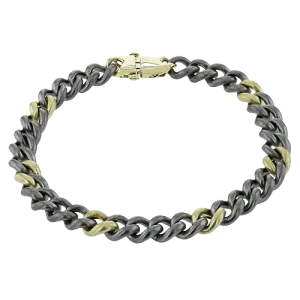 Men's Titanium Bracelet In 14k Gold