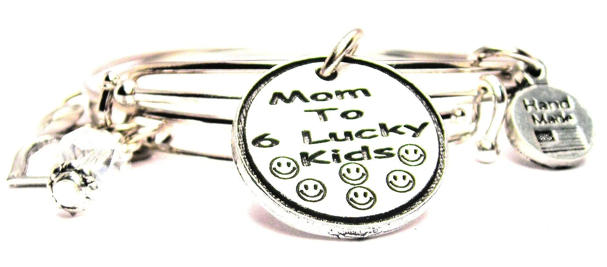 Mom To 6 Lucky Kids Expandable Bangle Bracelet Set