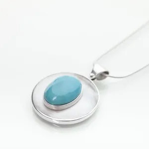 Mother Pearl Larimar Pendant Elaine