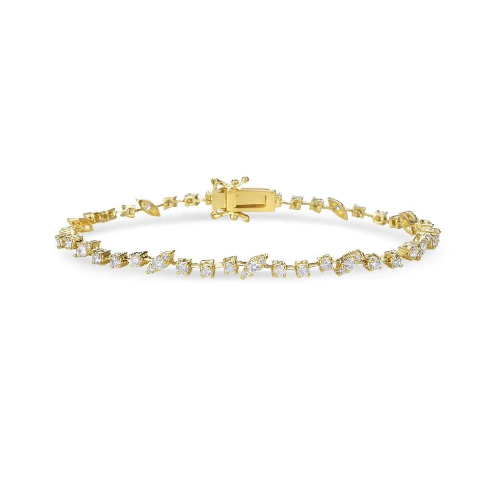 Multi Shape Illusion Diamond Bracelet (2.20 ct.) in 14K Gold