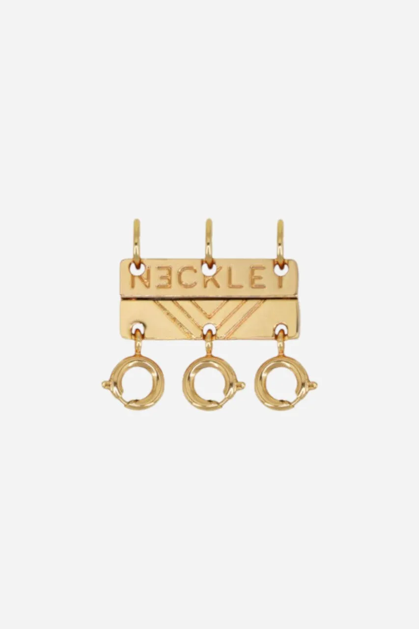 Necklet Stainless Steel Gold Triple Layering Clasp