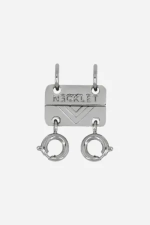 Necklet Stainless Steel White Gold Double Layering Clasp