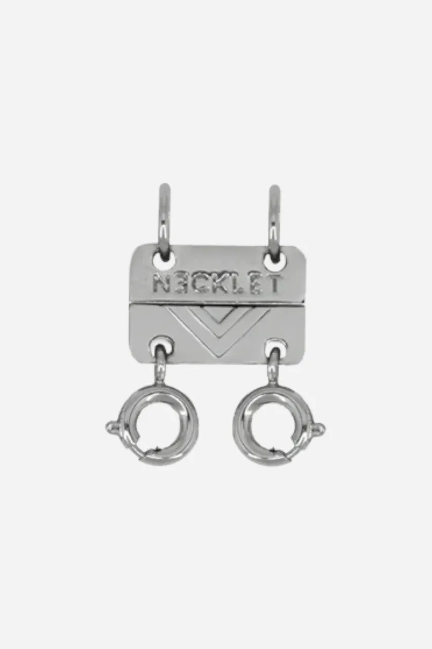 Necklet Stainless Steel White Gold Double Layering Clasp