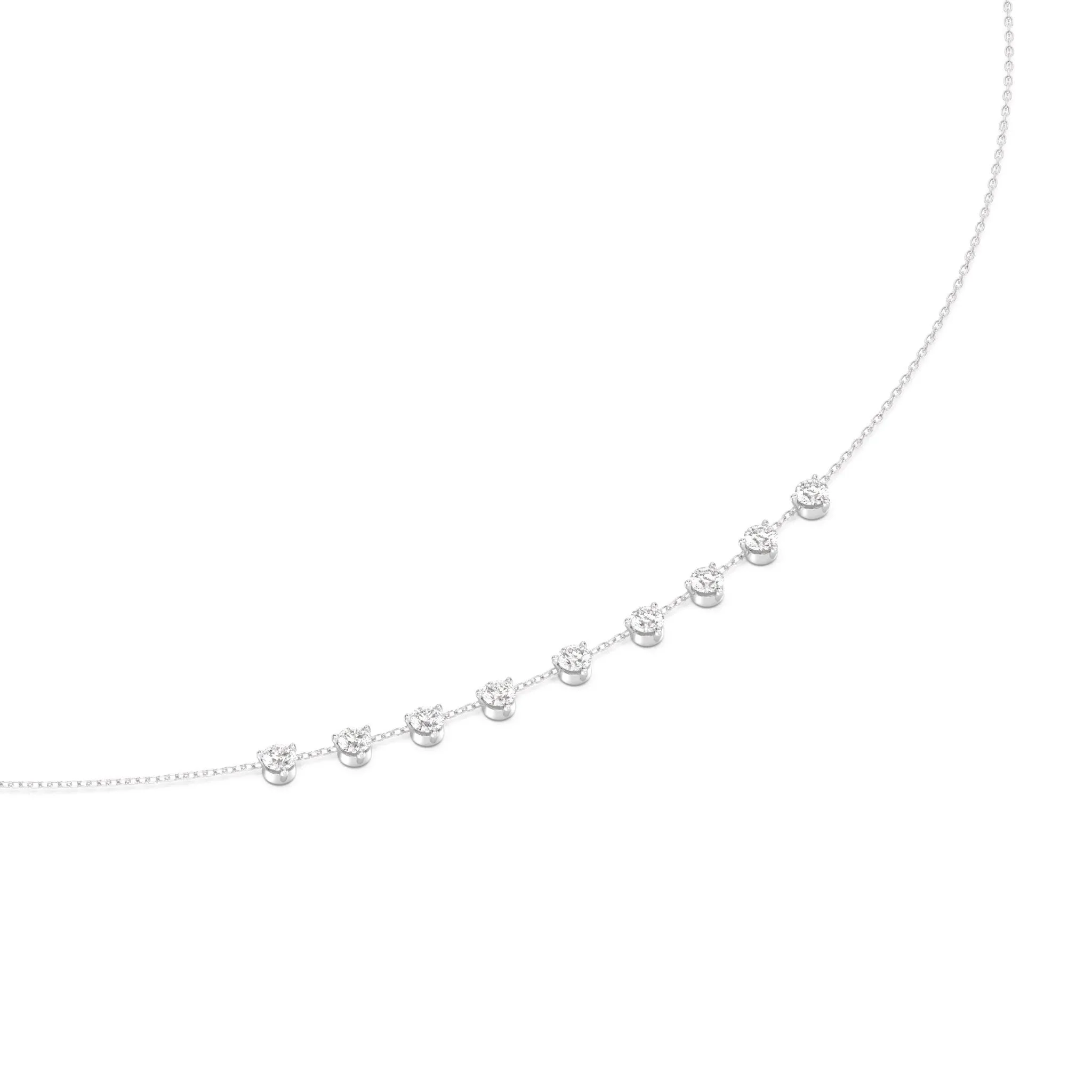 Nine Stone Diamond Necklace