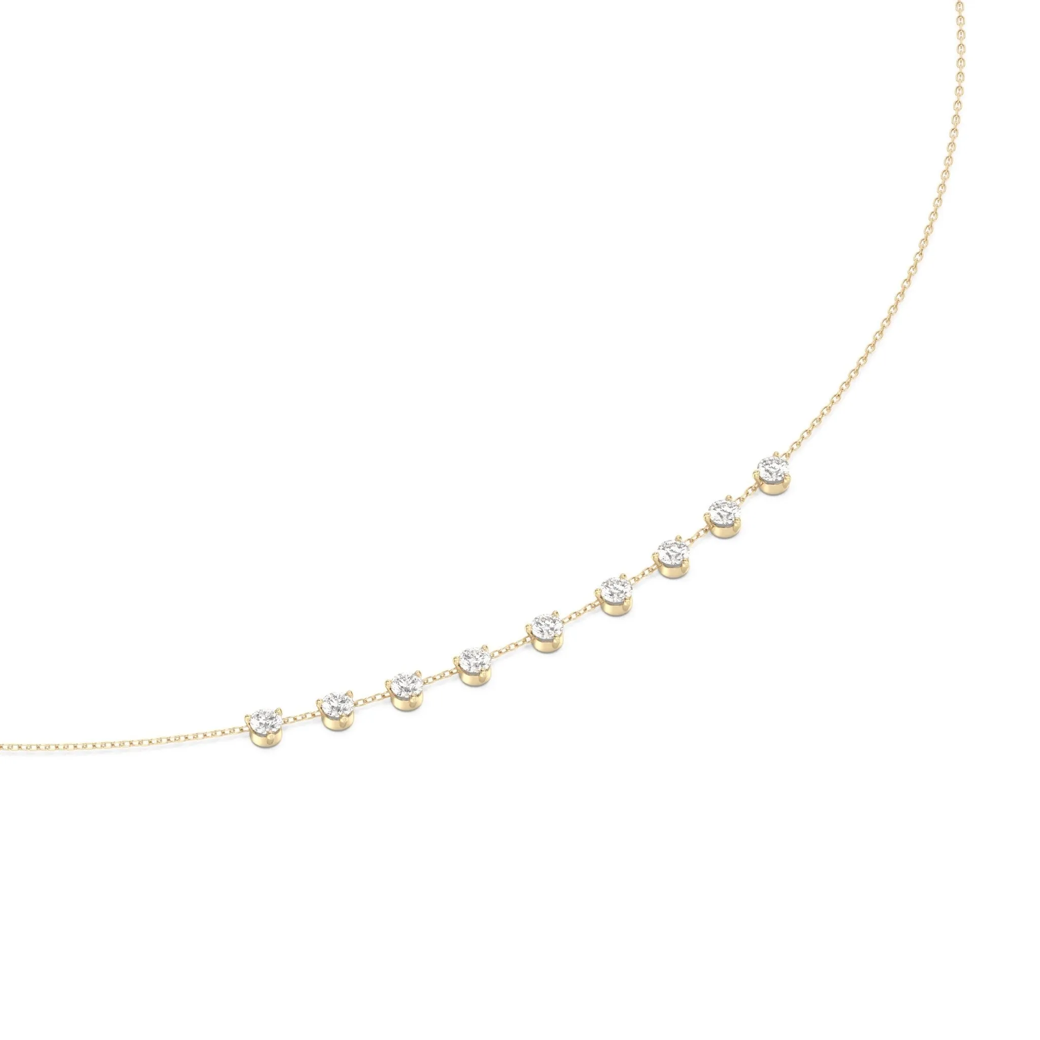 Nine Stone Diamond Necklace