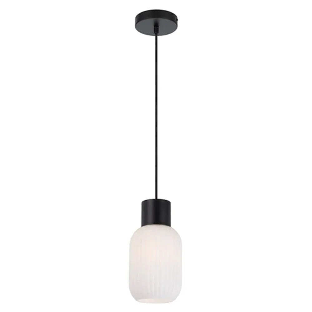 Nori 14 Pendant Light in Black/Opal Matt