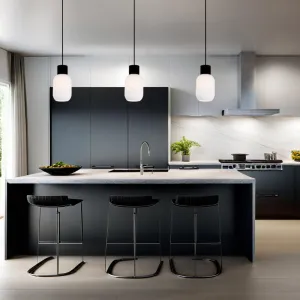 Nori 14 Pendant Light in Black/Opal Matt