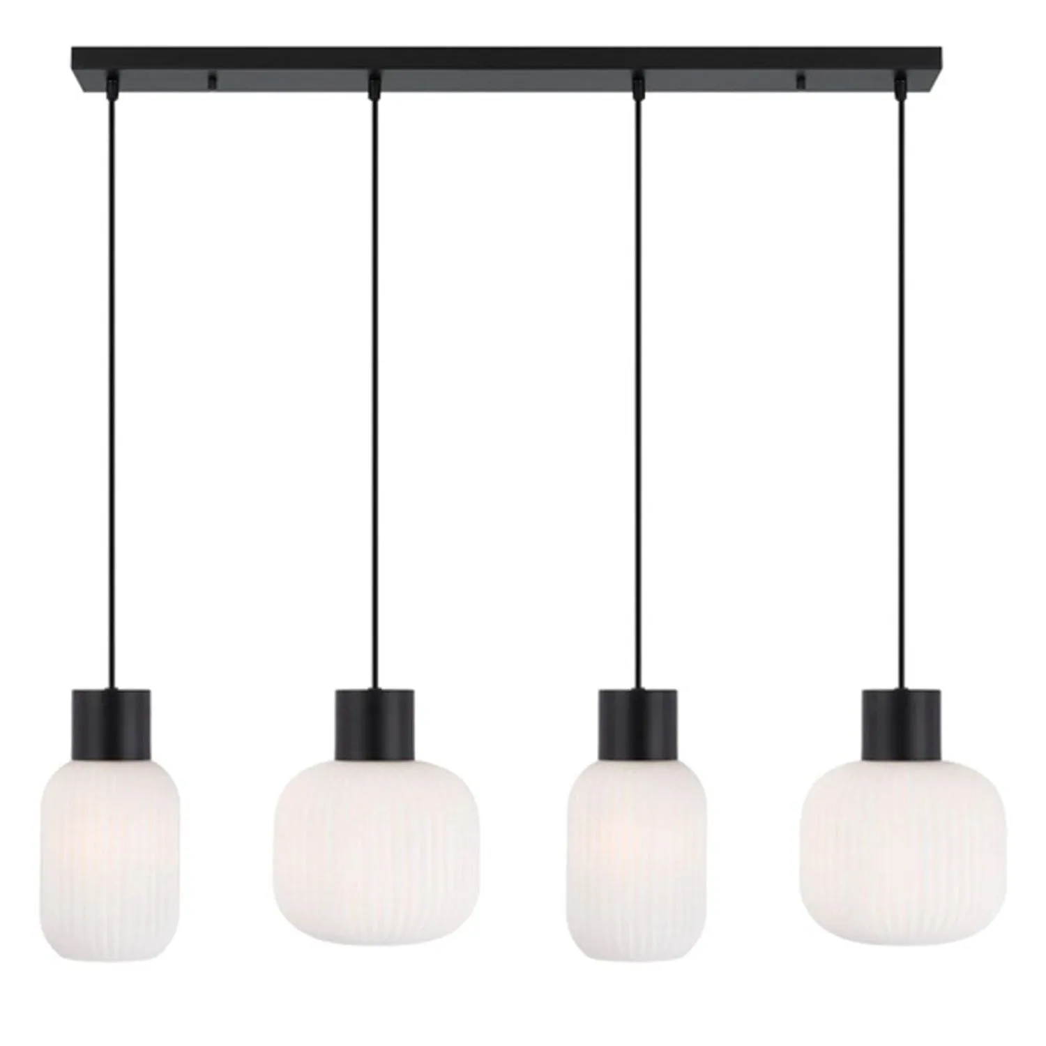 Nori Pendant Light 4Lt in Black/Opal Matt