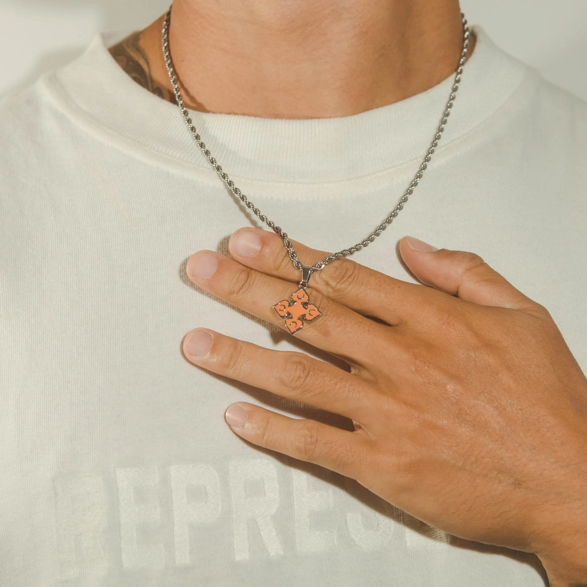 Orange Spade Pendant