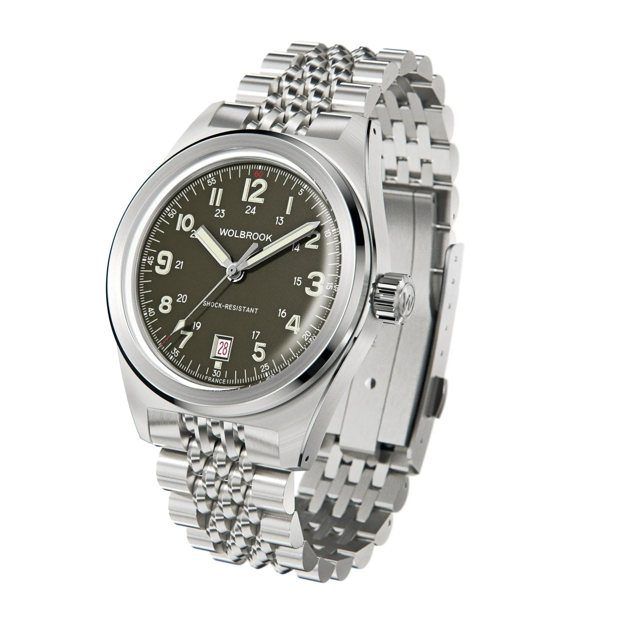 Outrider Automatic Bracelet Watch – French Army Green - 21