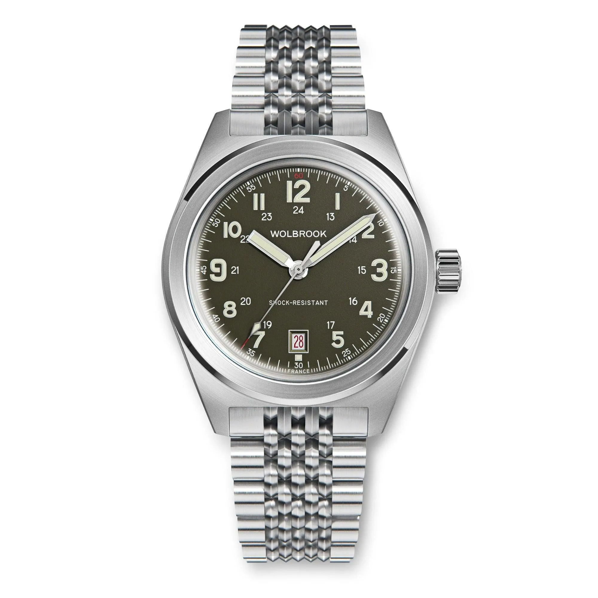 Outrider Automatic Bracelet Watch – French Army Green - 21