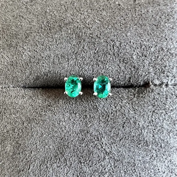 Oval Gemstone Stud Earrings