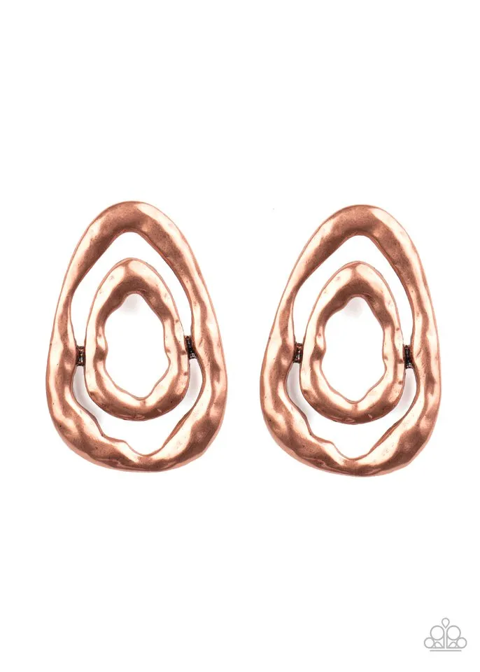 Paparazzi Earring ~ Ancient Ruins - Copper