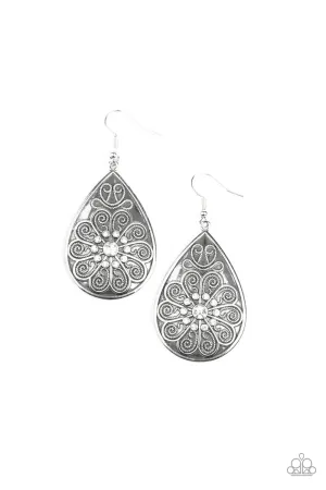 Paparazzi Earring ~ Banquet Bling - White