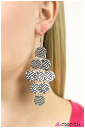 Paparazzi Earring ~ Metallic Pools - Silver